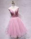 Spark Queen Pink Tulle Sequin Short Prom Dress, Pink Homecoming Dresses