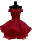 Cute Organza Short with Lace Applique Party Dresses