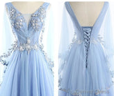 Beautiful Tulle Light Blue Floor Length Prom Dress, New Party Dress
