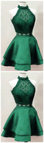 Homecoming Dress, Emerald Homecoming Dress, Two Piece Homecoming Dresses