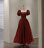 Burgundy A Line Short Prom Dress, Cute Prom Dresses