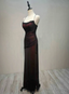 Black And Red Long Prom Dress, Black Straps Prom Dress