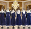 Short Navy Blue Chiffon Mismatch Maid Of Honor Girls Group In Knee Length Simple Cheap Prom Dresses