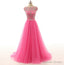 Pink Prom Dress, Pink Prom Gown Simple Prom Dress, Formal Dresses, Teens Fashion Prom Gowns Beadings Prom Dress, Pink Prom Dresses, Prom Gown