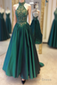 Green Halter Beading Lace A Line For Teens Elegant Backless Fashion 2026 Women Prom Dresses