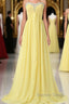 Sweetheart Long Yellow Chiffon Beaded Pregnant High Low For Teens Simple Cheap Bridesmaid Dresses