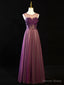 Purple Floral Long Lace Prom Dress, Purple Floral Long Lace Prom Dresses