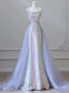 Purple Mermaid Sequins Straps Prom Dresses