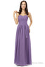 Purple Sleeveless Chiffon Long With Lace Up Bridesmaid Dresses