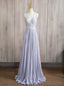 Purple Spaghetti Straps Beading Prom Dresses