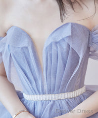 Purple Tulle Sequin Long Prom Dress Purple Sequin Evening Dress