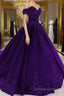 Purple Wedding Dress, Lace Ball Gowns Prom Dresses, Off The Shoulder For Women