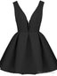 Queenly Deep V Neck Homecoming Dress A Line Homecoming Dresses V back
