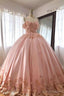 Quince Dress Pink Ball Gown Off the Shoulder Wedding Dresses