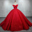 Quinceanera Ball Gowns Red Sleeveless Sequined Dresses