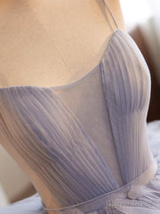 Quinceanera Dress Blue Tulle Long Prom Gown Blue Tulle Long Sweet Dress