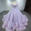 Quinceaera lace Off-the-Shoulder Ball Gown Purple Sequined Dress