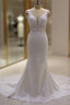 Real Long Vintage Lace Wedding Dresses Mermaid Sleeveless Bridal Gown