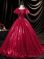 Red Ball Gowns Sequins Appliques Quinceanera Dresses