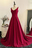 Red Fashionable Long Prom Gowns, Red Prom Dresses