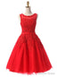 Red Lace Short Homecoming Dresses