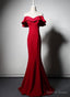 Red Mermaid Long Sweetheart Off Shoulder Prom Dress Prom Dress, Red Prom Dresses