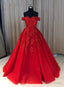 Red Off Shoulder Gorgeous Prom Dress, Lovely Prom Gown , Prom Dresses