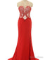 Red Prom Dress Beading Prom Dress Mermaid Prom Dresses
