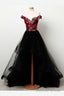 Red Prom Dress, Beautiful Prom Dress Vintage, Black Prom Gowns