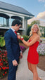 Red Strapless Tight Homecoming Dress,22th Birthday Prom Dresses