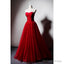 Red Sweetheart Tulle Ball Gowns Floor Length Prom Dress, Red Tulle Prom Dress