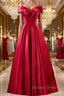 Red Tea Length Prom Dress, Red Tea Length Prom Bridesmaid Dresses