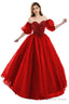 Red Tulle Sequins Sweetheart Prom Dress Spaghetti Straps Prom Quinceanera Dresses