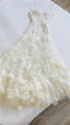 Retro Glam Mermaid Gowns Sparkling Beaded,Sequins White Chiffon Prom Dresses For Prom Events & Weddings**Ed01917