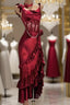 Retro Mermaid Spaghetti Straps Burgundy Lace Prom Dresses Birthday Outfits