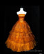 Retro Orange A-Line Strapless Tulle Sequin Long Prom Dress Gorgeous Wedding Dress