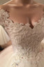 Romantic Lace Pearl Beaded Sweetheart Wedding Dresses Ball Gown