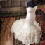 Romantic Sweetheart Bodice Corset Lace Mermaid Wedding Dresses With Ruffles Skirt