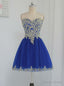 Royal Blue Homecoming Dresses A Line Sweetheart Short