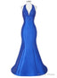 Royal Blue Prom Dress Prom Celebrity Dress Red Carpet Dresses New Arrival Halter Satin