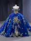 Royal Blue Tulle Spaghetti Straps Prom Dresses