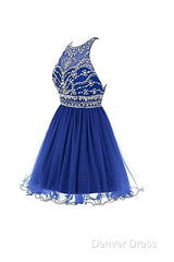 Royal Bule Tulle Homecoming Dresses Short Prom Gowns