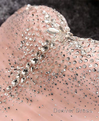 Pink A Line Sweetheart Neck Short Prom Dresses, Homecoming Dresses