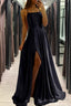 Satin Black Prom Dress Beach Maxi Women Dress, Straps Prom Cheap Bridesmaid Dresses