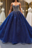 Sequined Navy Blue Quinceanera Dress Ball Gowns Dresses