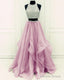 Sequins Beaded Organza Layered Two Piece Ball Gown Prom Dress,Wedding Prom Dresses