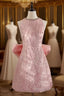 Sexy A Line Scoop Pink Sequin Travel Vacation Dress Short Birthday Dresses