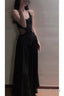 Sexy A Line Spaghetti Straps Black Beach Dress WomenS Vacation Dress Birthday Dresses