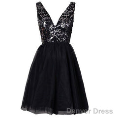 Sexy Clairvoyant Outfit Sparkly Sequined Open Back Deep V-Neck Evening Cocktail Homecoming Dress