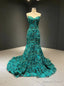 Sexy Green Mermaid Seuquins Spagehtti Straps Prom Dresses